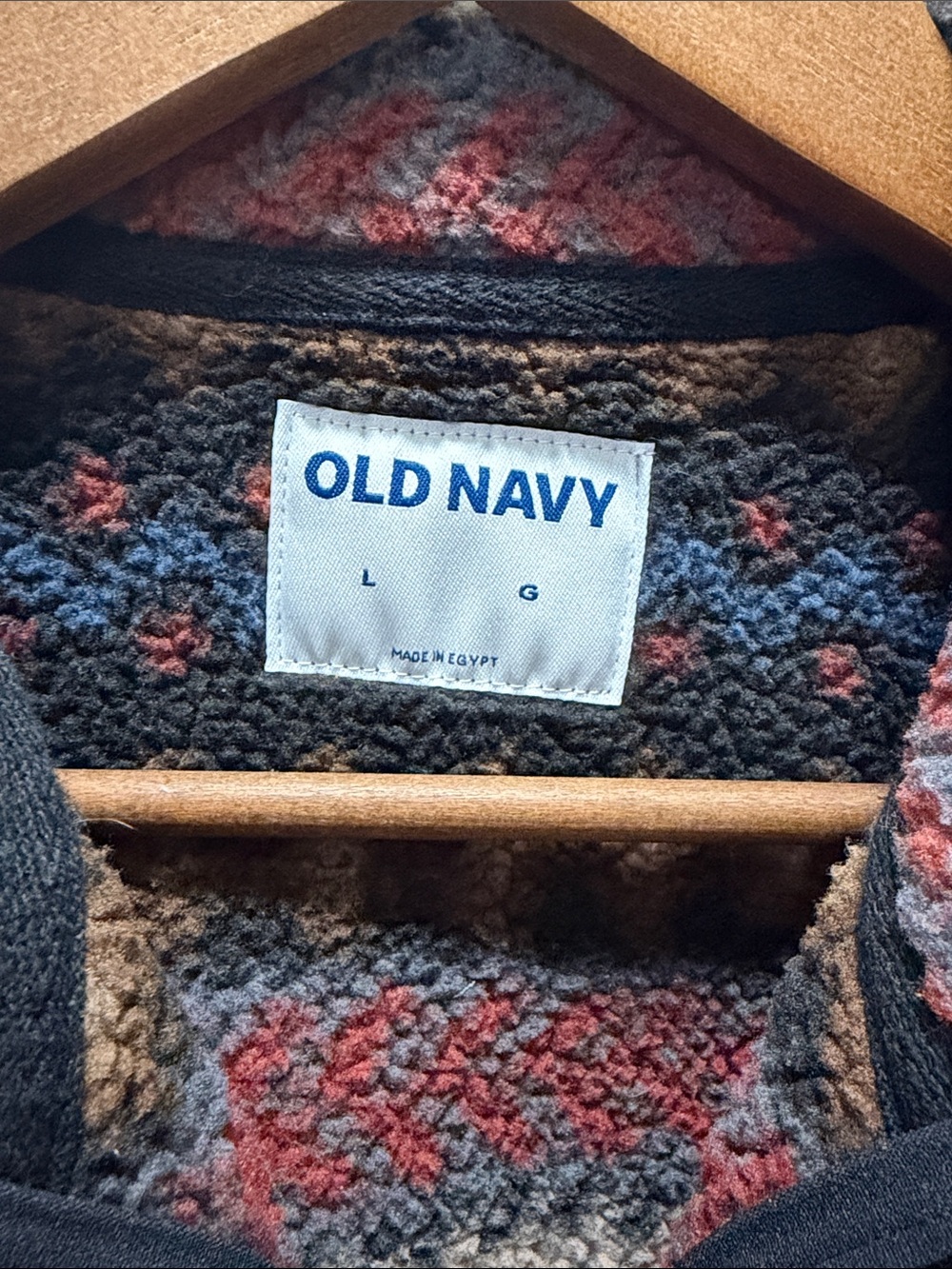 Old Navy Beautiful Men's Half Zip-Up Patterned Fleece Pullover - Size L 30x27 - Picture 2 of 6